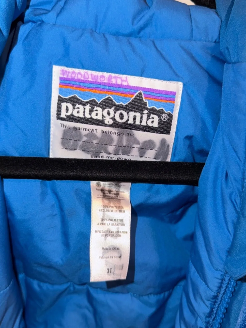 Patagonia Kids Hooded Insulated Snowsuit One Piece 3T Blue